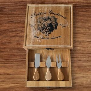 Wooden Cheese Knife Serving Set with Box